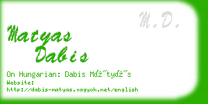 matyas dabis business card